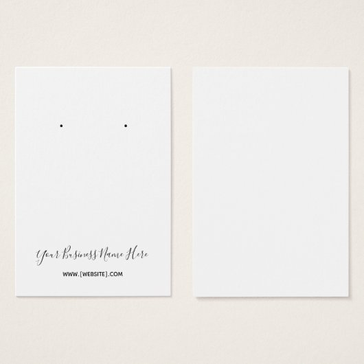 Elegante Script-benutzerdefinierte Earring-Karte (Vorne & Hinten)