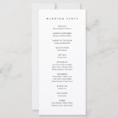 Elegante Script Black and White Wedding Programme (Rückseite)