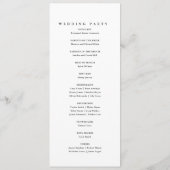 Elegante Script Black and White Wedding Programme (Rückseite)