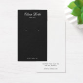 Elegante Script Black Earring Juwelry Display Card (Schreibtisch)