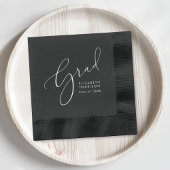 Elegante Script Black Graduation Party Servietten Mit Folie