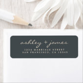 Elegante Script Black Ivory Wedding Rücksendeadres (Insitu)