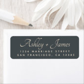 Elegante Script Black Ivory Wedding Rücksendeadres (Insitu)