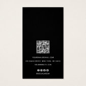 Elegante Script Black QR Code Earring Display (Rückseite)
