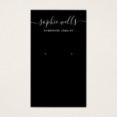 Elegante Script Black QR Code Earring Display (Vorderseite)