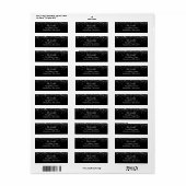 Elegante Script Black Silver Wedding Rücksendeadre (Vorne)