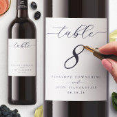 Elegante Script Blank Tischnummer Hochzeit Weinetikett