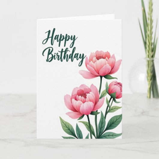 Elegante Script Blossom-Karte Karte (Vorderseite)