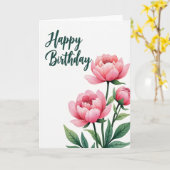 Elegante Script Blossom-Karte Karte (Gelbe Blume)