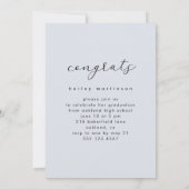 Elegante Script Blue Gray Foto Graduation Party Einladung (Rückseite)