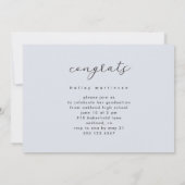 Elegante Script Blue Gray Foto Graduation Party Einladung (Rückseite)