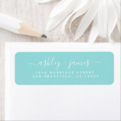 Elegante Script Blue Wedding Rücksendeadresse (Insitu)