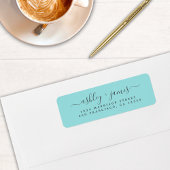 Elegante Script Blue Wedding Rücksendeadresse