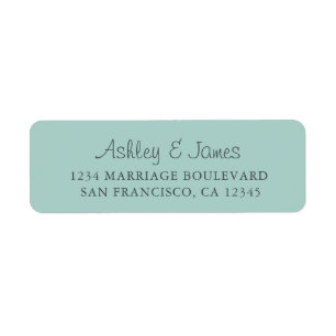 Elegante Script Blue Wedding Rücksendeadresse