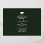 Elegante Script-Blume | Moderne Foto Grad Card Folieneinladung (Rückseite)