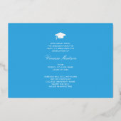 Elegante Script-Blume | Moderne Foto Grad Card Folieneinladung (Rückseite)