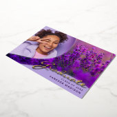 Elegante Script-Blume | Moderne Foto Grad Card Folieneinladung (Gedreht)