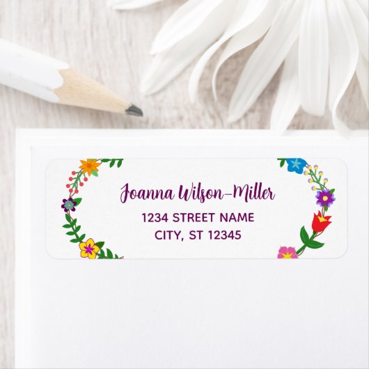 Elegante Script-Blume Moderne Rücksendeadresse (Insitu)