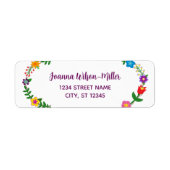 Elegante Script-Blume Moderne Rücksendeadresse (Vorne)