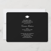 Elegante Script-Blume | Modernes Foto Grad Ankündigung (Rückseite)