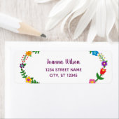 Elegante Script-Blume Modernes Rücksendeadresse-La (Insitu)