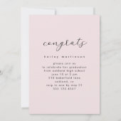 Elegante Script Blush Foto Graduation Party Einladung (Rückseite)
