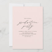 Elegante Script Blush Pink 4 Foto Graduation Party Einladung (Rückseite)