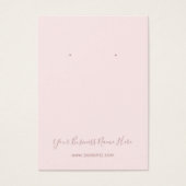 Elegante Script Blush Pink Earring Card (Vorderseite)