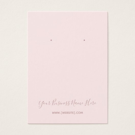 Elegante Script Blush Pink Earring Card (Vorderseite)