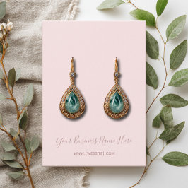 Elegante Script Blush Pink Earring Card