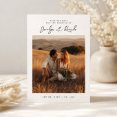 Elegante Script Boho-Foto Budget Save the Date