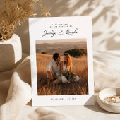 Elegante Script Boho-Foto Budget Save the Date
