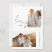 Elegante Script Boho Foto Wedding Dankeskarte (Vorderseite)
