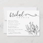 Elegante Script Botanical Bridal Dusche Einladung (Vorderseite)