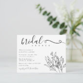 Elegante Script Botanical Bridal Dusche Einladung (Stehend Vorderseite)