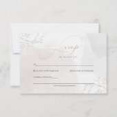 Elegante Script Botanical Floral Enclosure RSVP Karte (Vorderseite)
