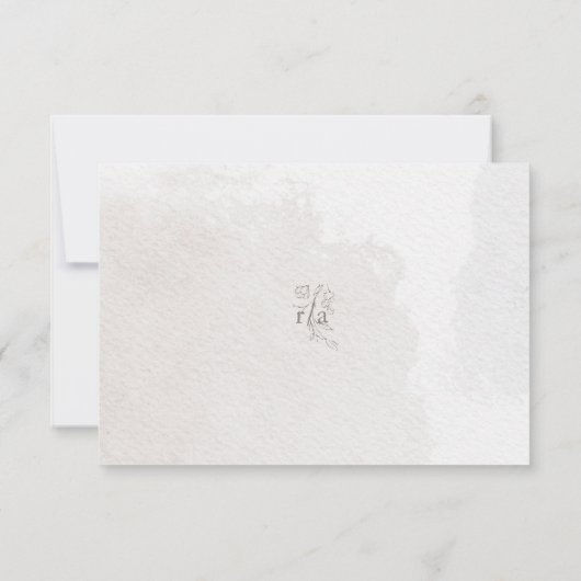 Elegante Script Botanical Floral Enclosure RSVP Karte (Rückseite)