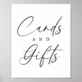 Elegante Script-Brautparty-Karten und Geschenke Poster (Vorne)