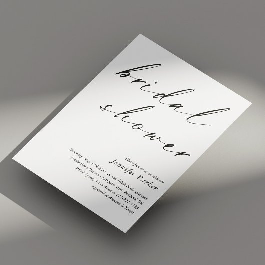 Elegante Script Bridal Dusche Einladung Minimalist
