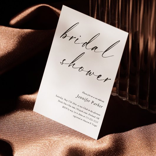 Elegante Script Bridal Dusche Einladung Minimalist