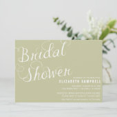Elegante Script Bridal Duwer Einladungen (Stehend Vorderseite)