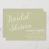 Elegante Script Bridal Duwer Einladungen (Vorne/Hinten)
