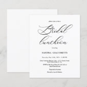 Elegante Script Bridal Mittag Einladung (Vorne/Hinten)