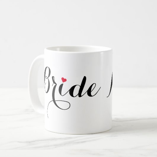Elegante Script Bride Brautparty Wedding Party Kaffeetasse (Vorderseite Links)