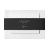 Elegante Script Bride & Groom Name Black Wedding Einladungsbanderole (Vorderseite Beispiel)
