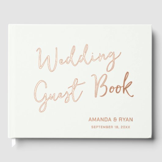 Elegante Script Bride Groom Wedding Gästebuch (Vorderseite)