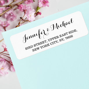 Elegante Script Bride Groom Weddings Rücksendeadre