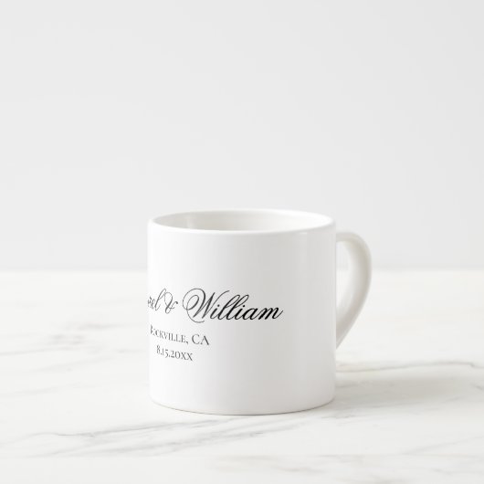 Elegante Script Bride und Groom Expresso Tasse (Vorderseite Rechts)