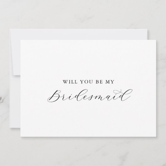 Elegante Script Bridesmaid Vorschlag Card Einladung (Vorderseite)