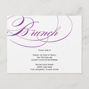 Elegante Script Brunch Einladung - Lila
